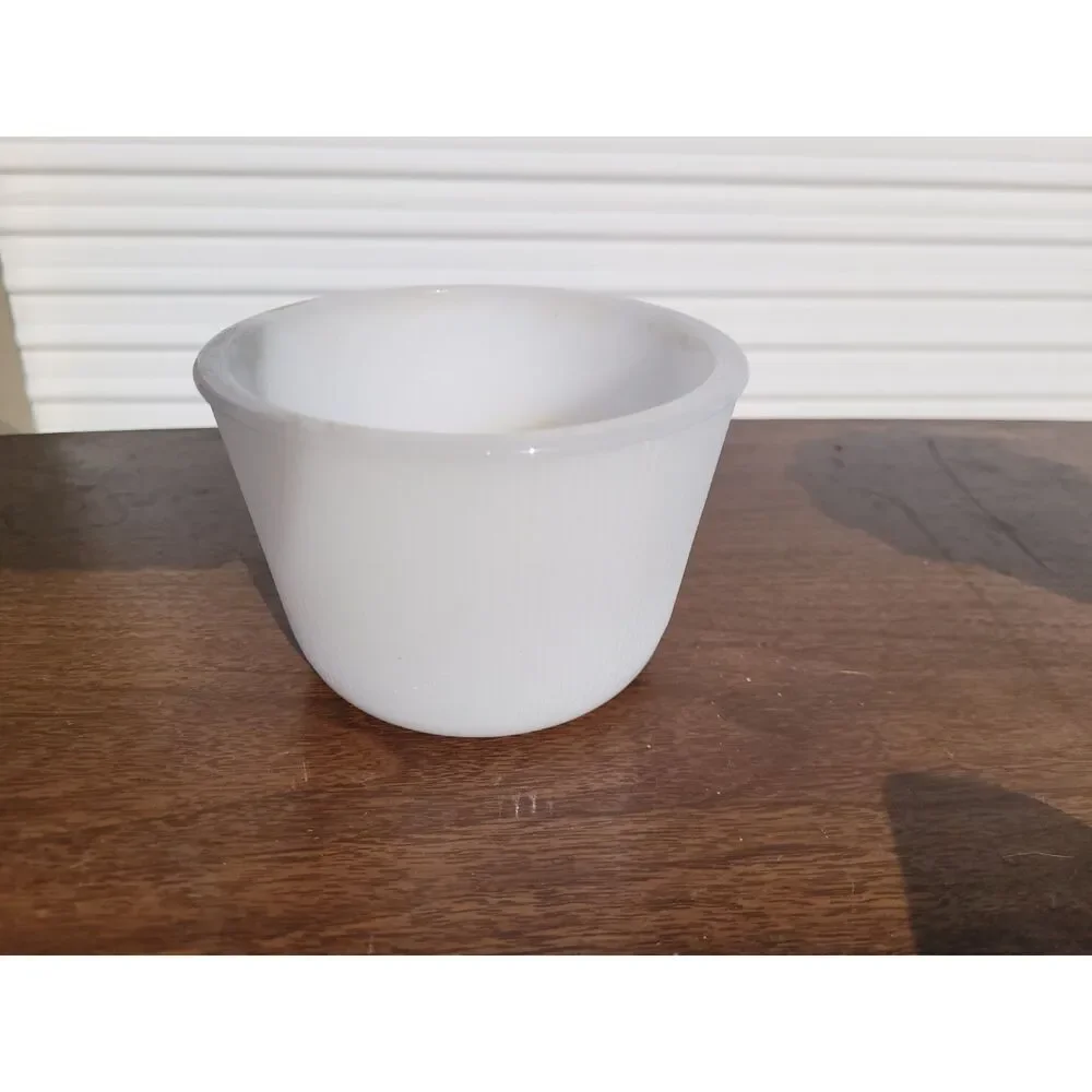 Vintage Opaque White Milk Glass Candy Dish & Tapered Nesting Bowl Set